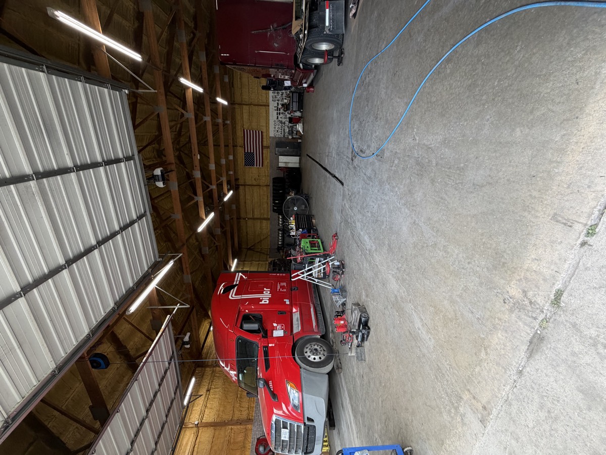 Semi truck inside the repair bay at I-255 Truck & Trailer Repair